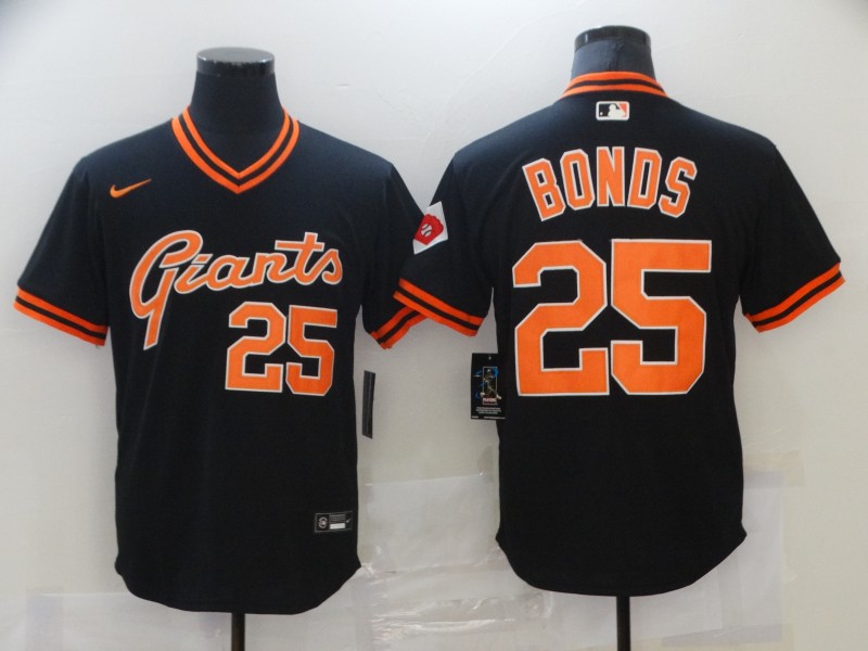 Men's San Francisco Giants #25 Barry Bonds Black Cool Base Stitched Jersey Men's San Francisco Giants #25 Barry Bonds Black Cool Base Stitched Jersey